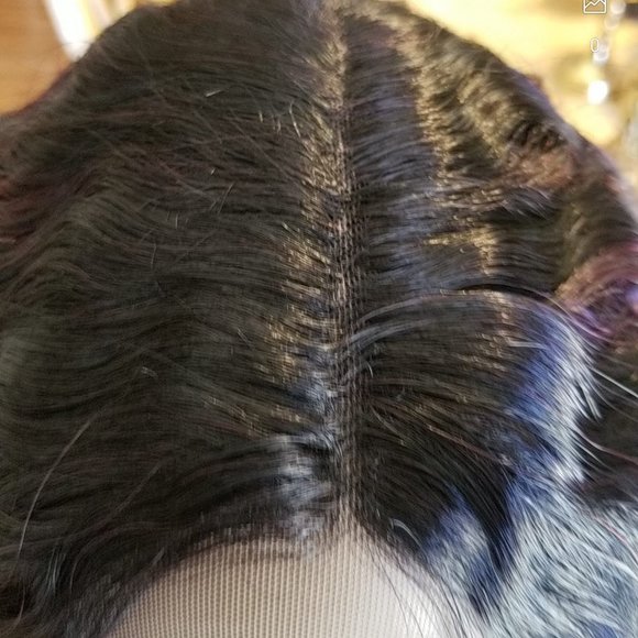 Ombre Black Burgundy Curly Lace Front Wig main image 8